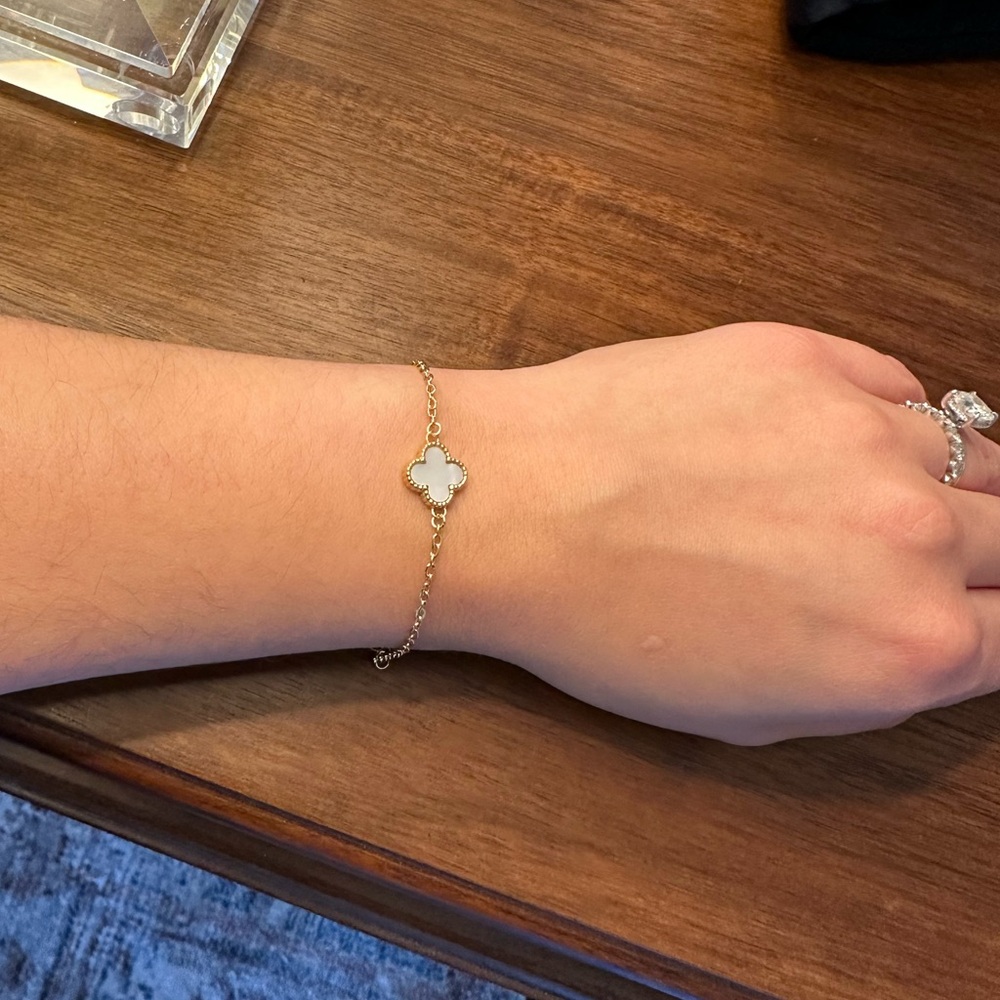Gold Mother of pearl designer look a like bracelet
